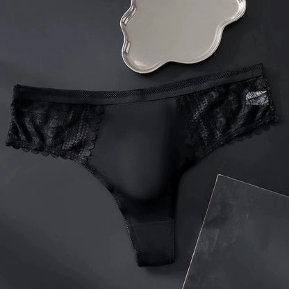 Men's Sexy Half-Transparent Lace Patchwork Elegant Underwear