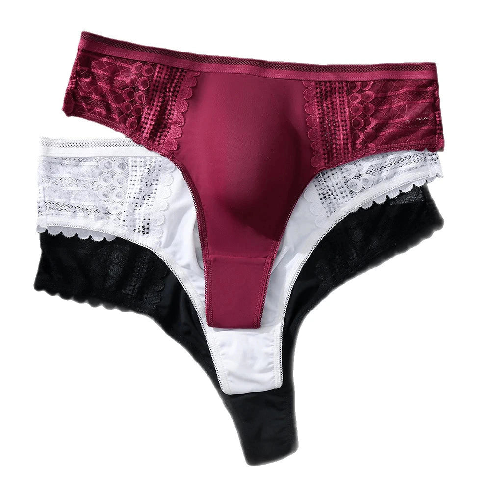 Men's Sexy Half-Transparent Lace Patchwork Elegant Underwear