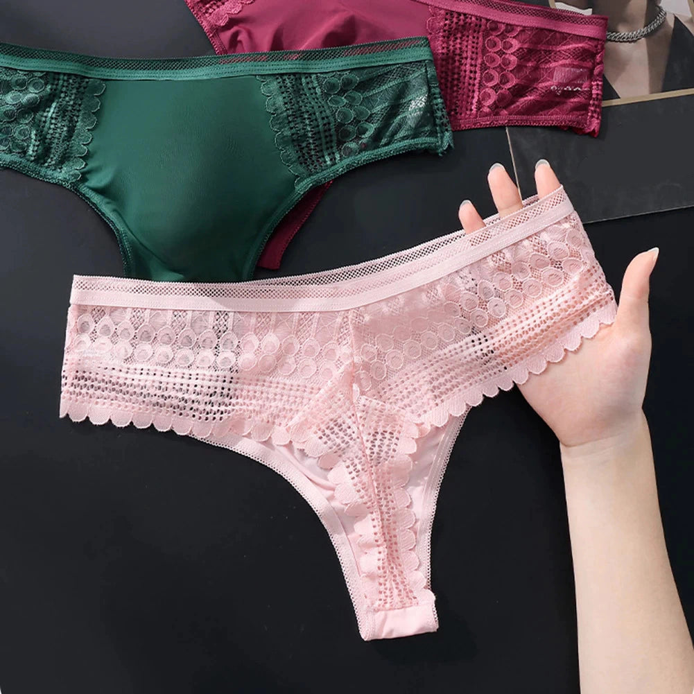 Men's Sexy Half-Transparent Lace Patchwork Elegant Underwear